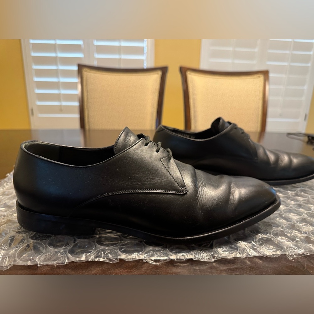 Authentic Balenciaga Black Leather Lace Up Dress Shoes Size 45 / US 12